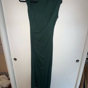Reformation One Shoulder Green Dress